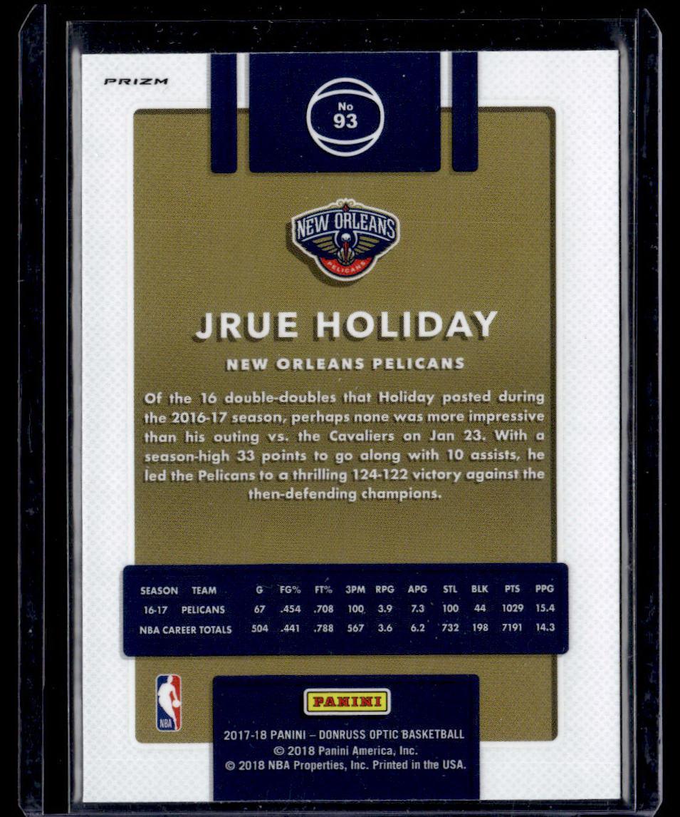 2017-18 Donruss Optic #93 Jrue Holiday Fast Break Holo  Krazy King Collectibles LLC   