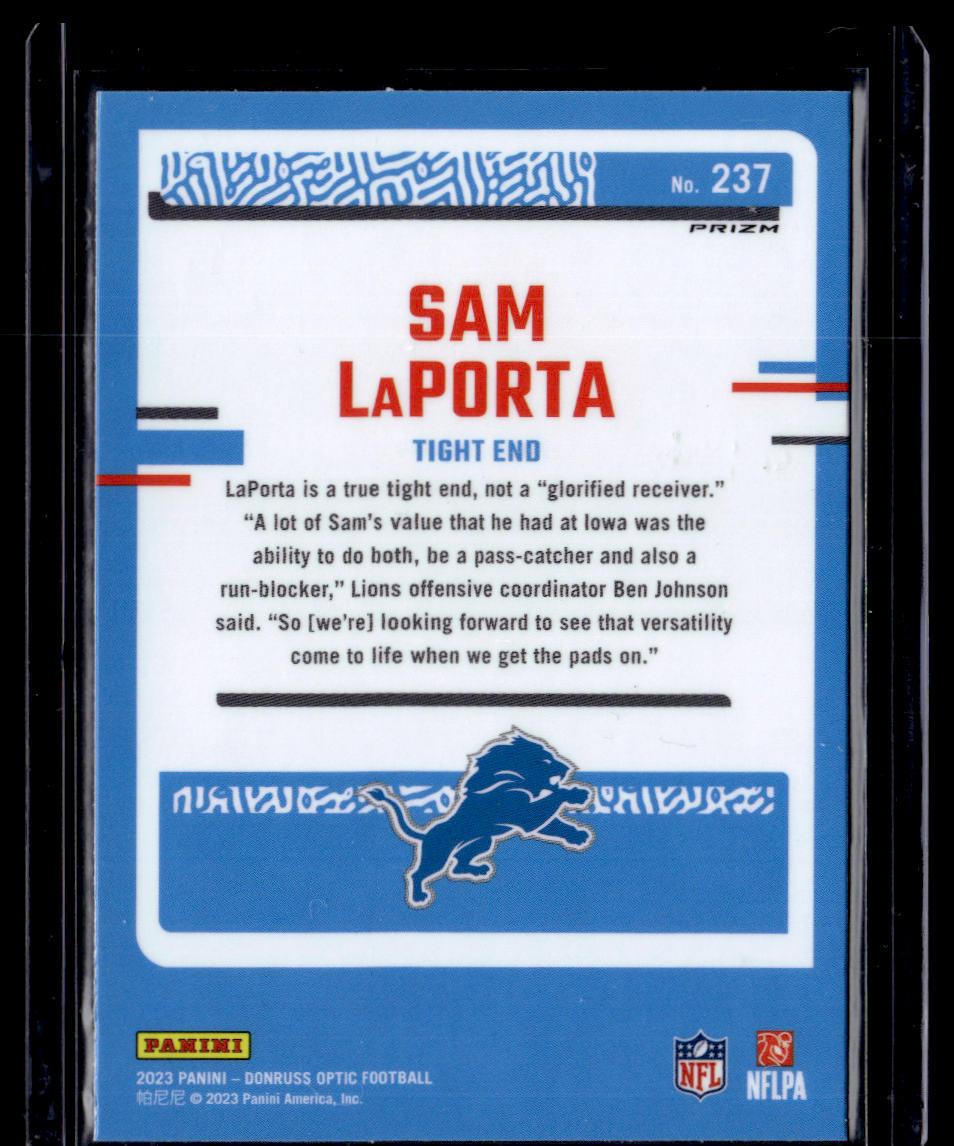 2023 Donruss Optic #237 Sam LaPorta Purple Shock  Krazy King Collectibles LLC   