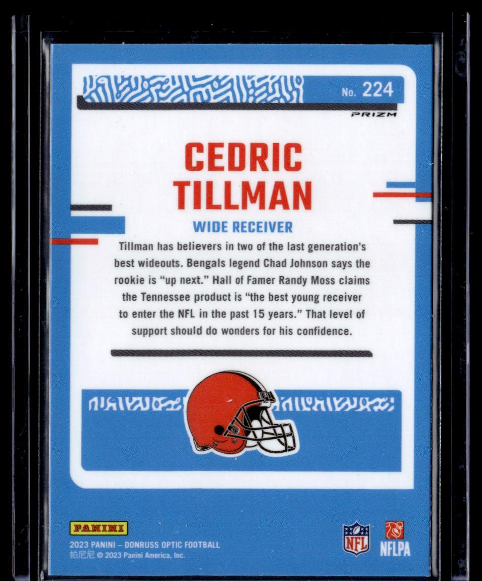 2023 Donruss Optic #224 Cedric Tillman Purple Shock  Krazy King Collectibles LLC   