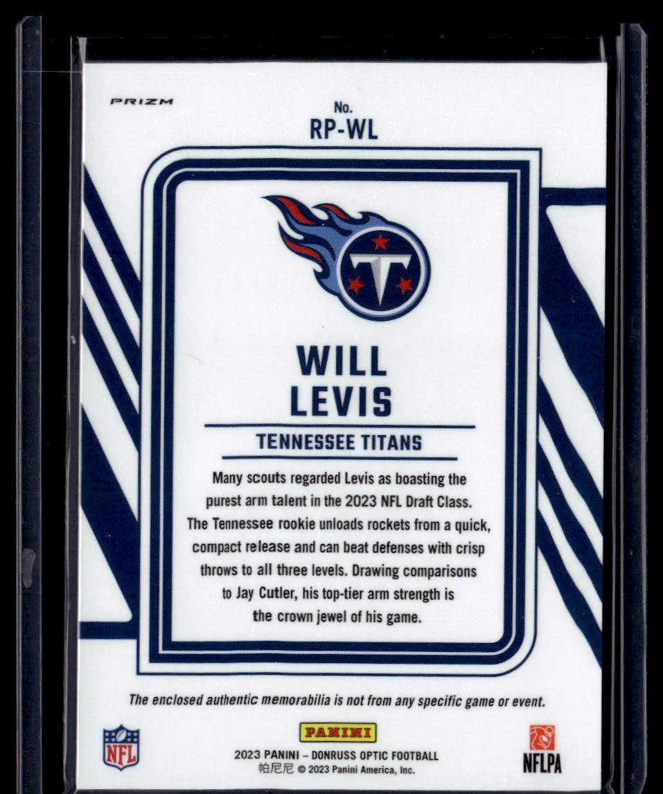 2023 Donruss Optic #RP-WL Will Levis Rookie Phenom Blue Hyper  Krazy King Collectibles LLC   