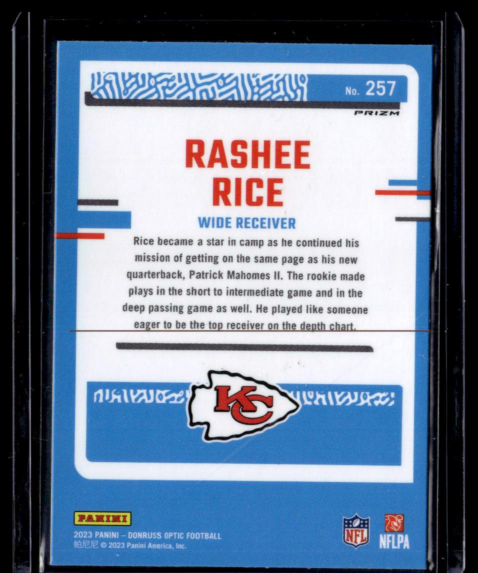 2023 Donruss Optic #257 Rashee Rice Blue Hyper  Krazy King Collectibles LLC   