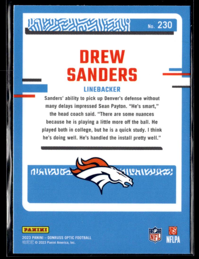 2023 Donruss Optic #230 Drew Sanders  Krazy King Collectibles LLC   