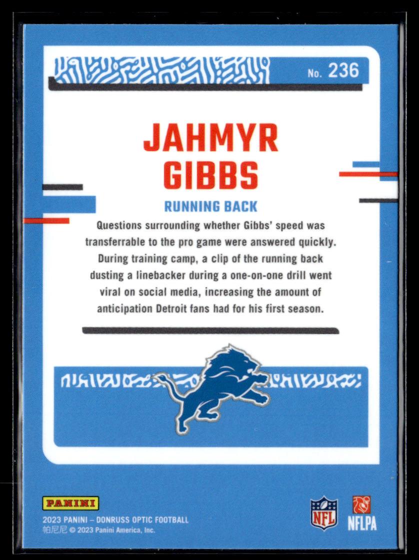 2023 Donruss Optic #236 Jahmyr Gibbs  Krazy King Collectibles LLC   