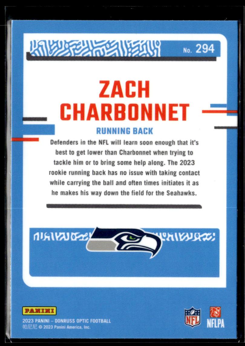 2023 Donruss Optic #294 Zach Charbonnet Blue Hyper  Krazy King Collectibles LLC   