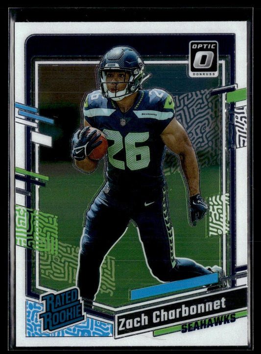 2023 Donruss Optic #294 Zach Charbonnet Blue Hyper  Krazy King Collectibles LLC   