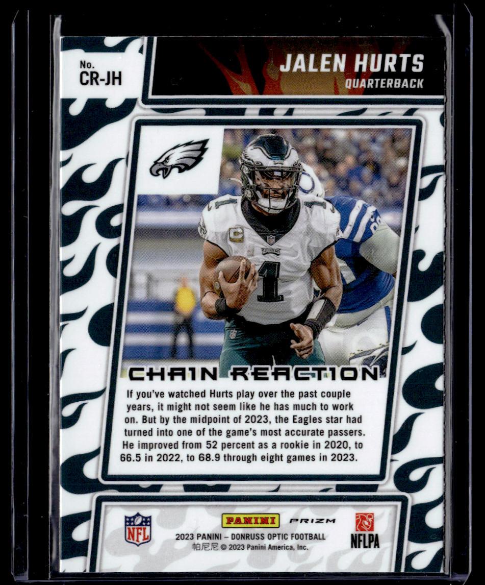 2023 Donruss Optic #CR-JH Jalen Hurts Chain Reaction  Krazy King Collectibles LLC   