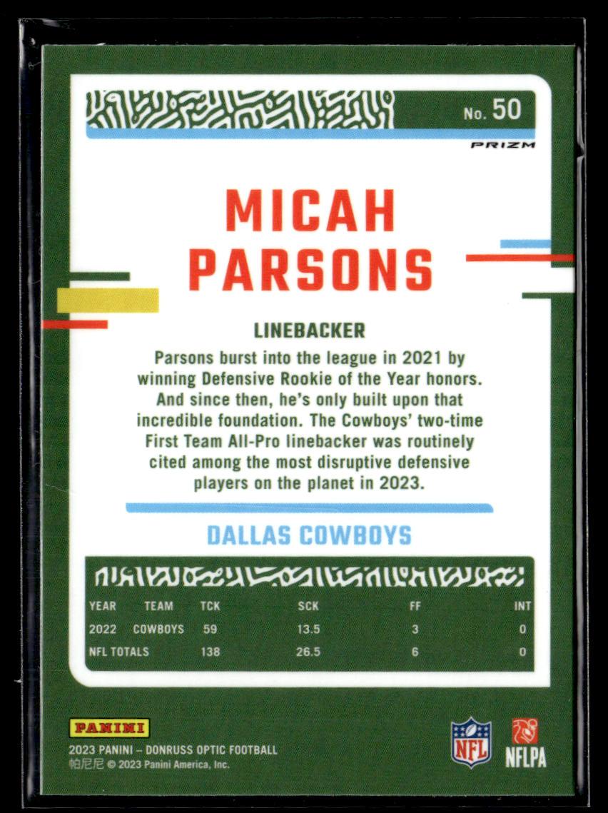 2023 Donruss Optic #50 Micah Parsons Holo  Krazy King Collectibles LLC   