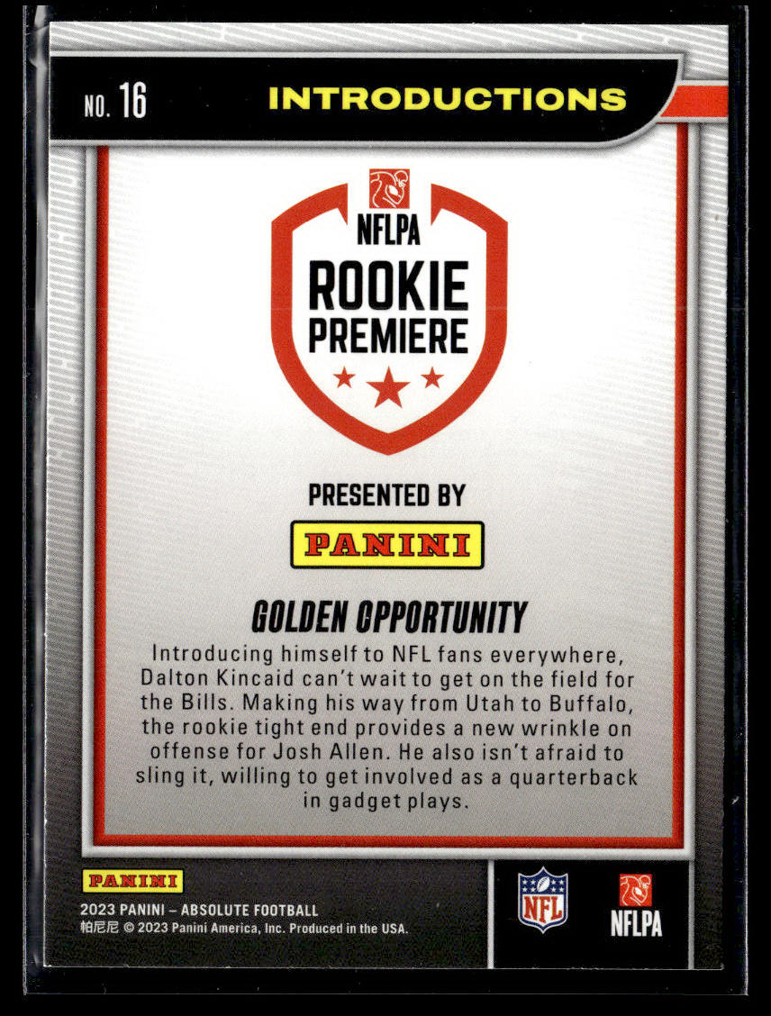 2023 Panini Absolute #16 Golden Opportunity Introductions  Krazy King Collectibles LLC   