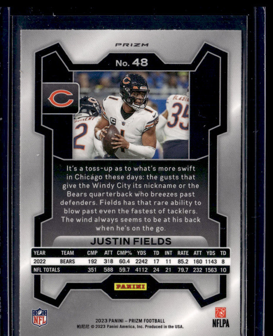 2023 Panini Prizm #48 Justin Fields Red Sparkle  Krazy King Collectibles LLC   