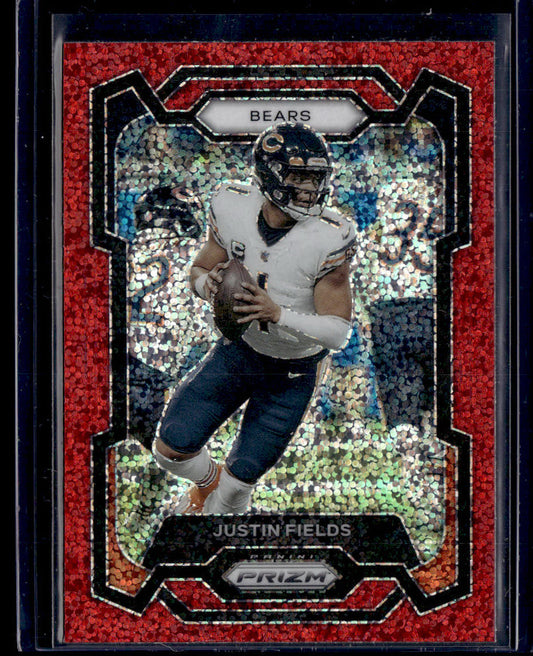 2023 Panini Prizm #48 Justin Fields Red Sparkle  Krazy King Collectibles LLC   