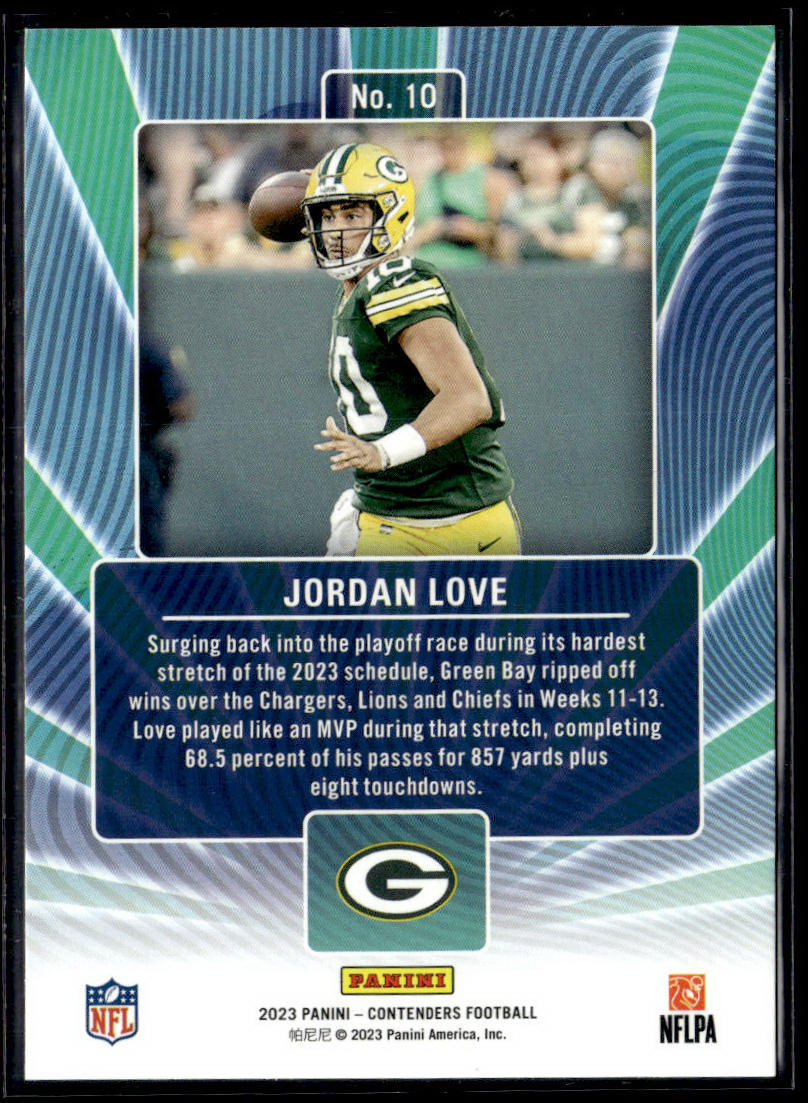 2023 Panini Contenders #10 Jordan Love Winning Ticket  Krazy King Collectibles LLC   