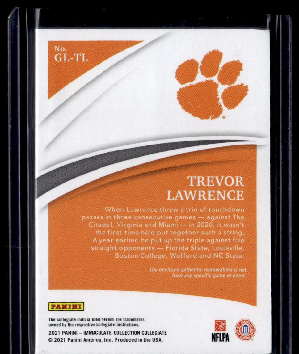 2021 Panini Immaculate Collegiate Trevor Lawrence RC Immaculate Gloves Prime  Krazy King Collectibles LLC   