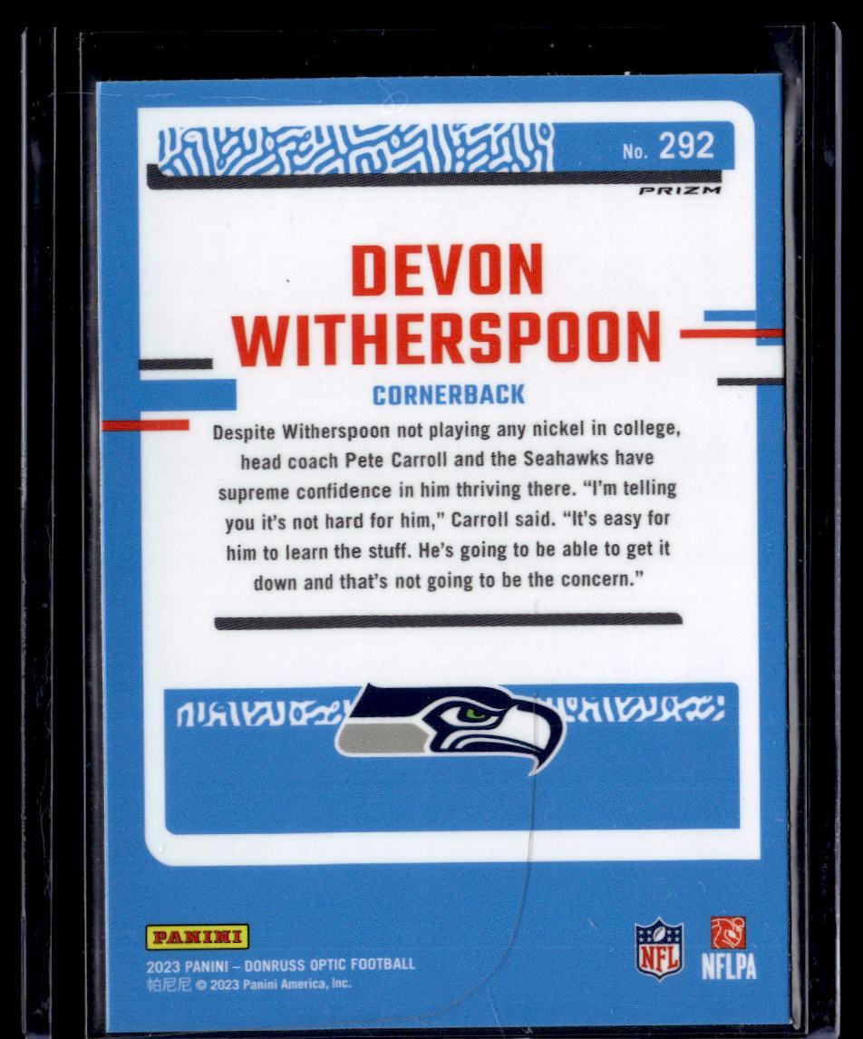 2023 Donruss Optic #292 Devon Witherspoon Blue Scope  Krazy King Collectibles LLC   