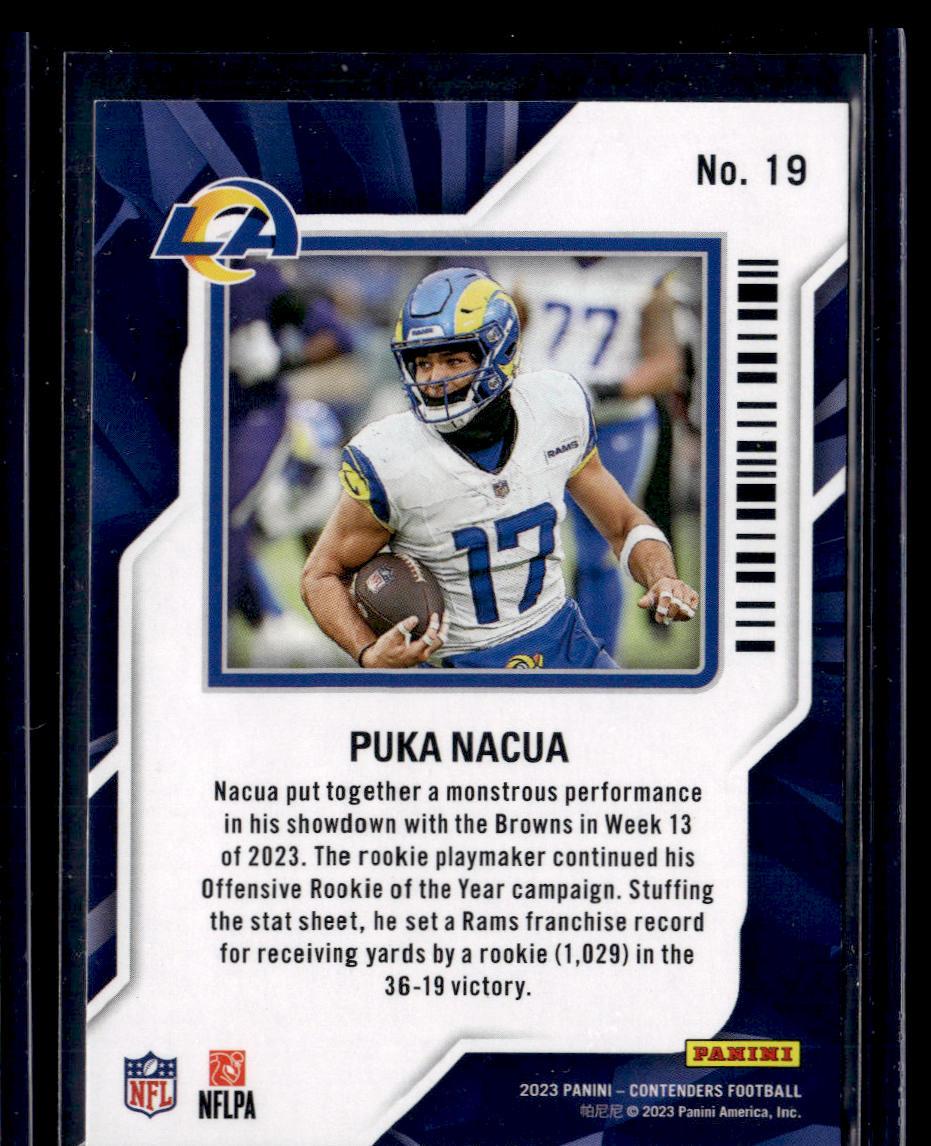 2023 Panini Contenders #19 Puka Nacua Rookie of the Year Contenders  Krazy King Collectibles LLC   