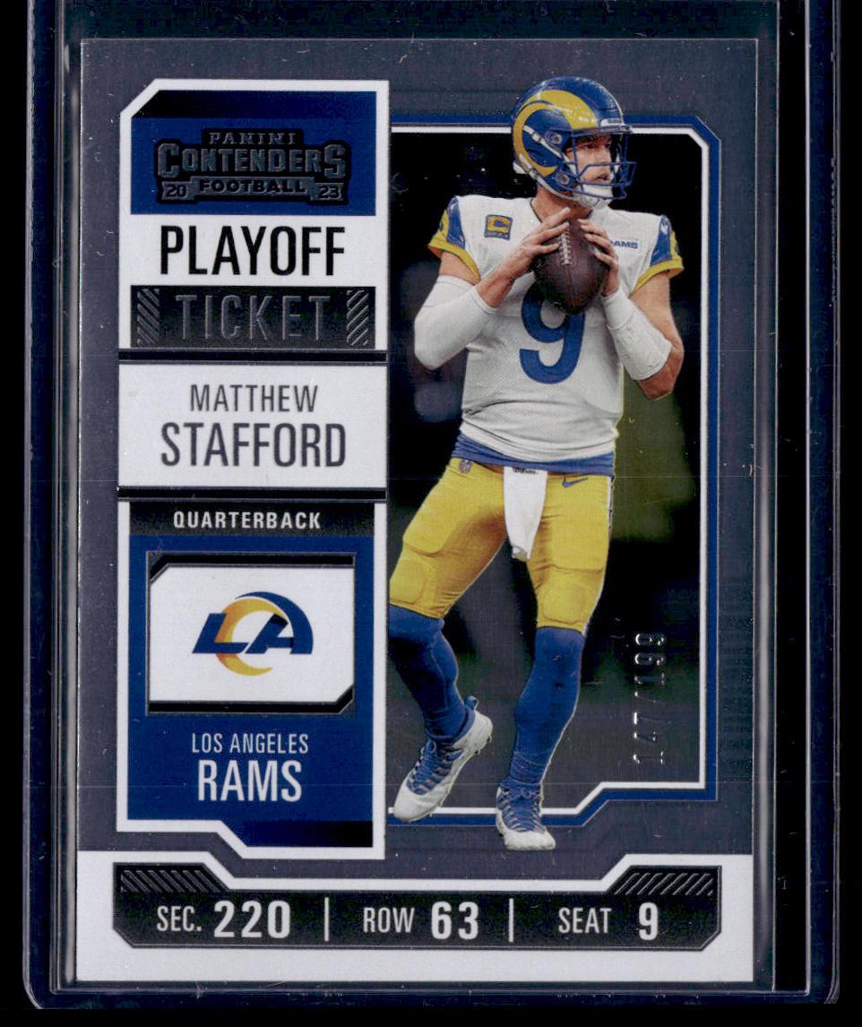 2023 Panini Contenders #62 Matthew Stafford Playoff Ticket #/199  Krazy King Collectibles LLC   