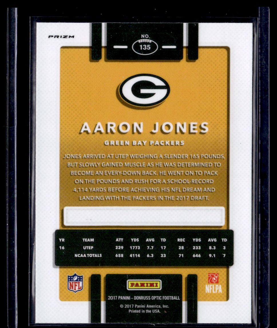 2017 Donruss Optic #135 Aaron Jones Red and Yellow  Krazy King Collectibles LLC   