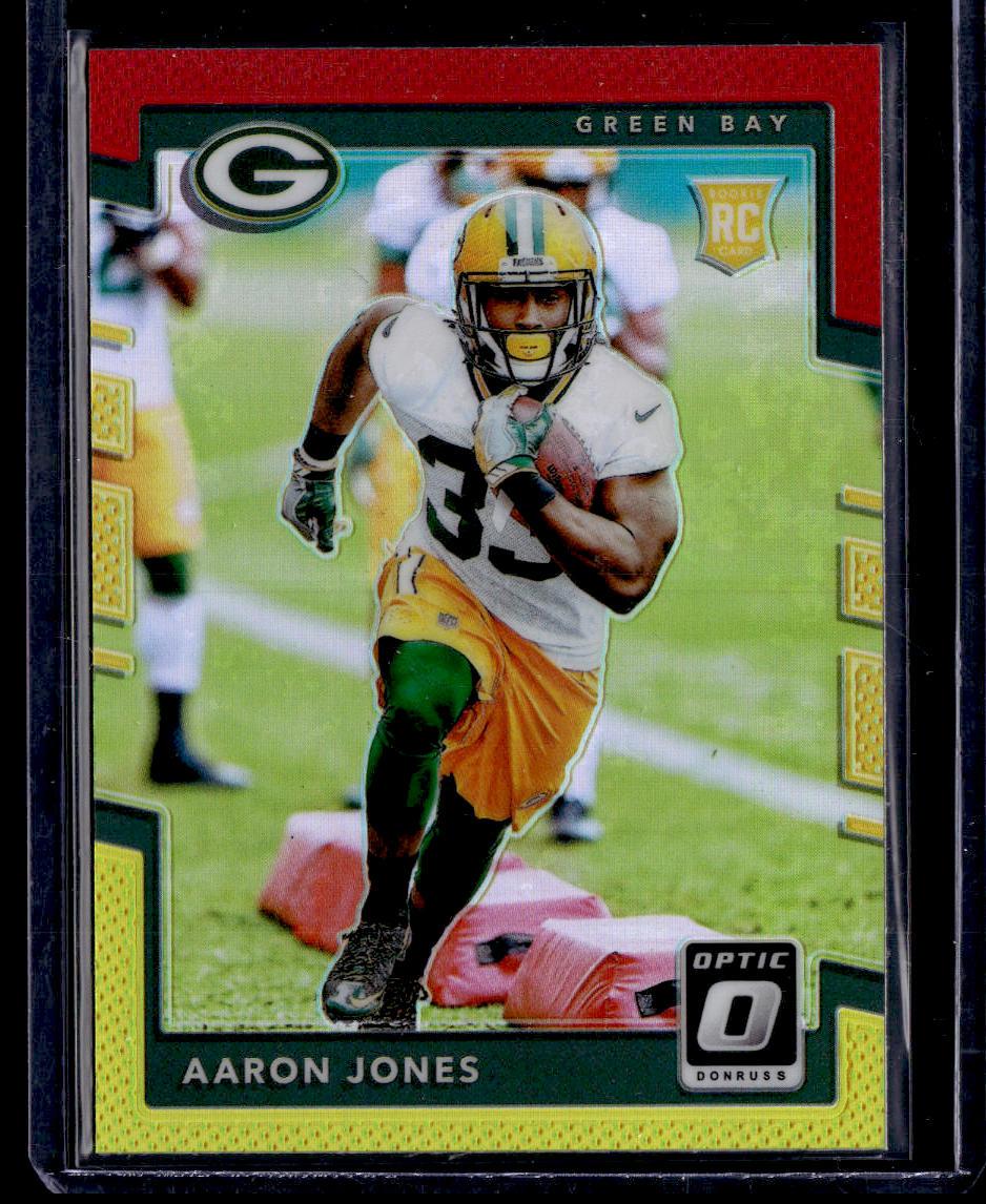 2017 Donruss Optic #135 Aaron Jones Red and Yellow  Krazy King Collectibles LLC   