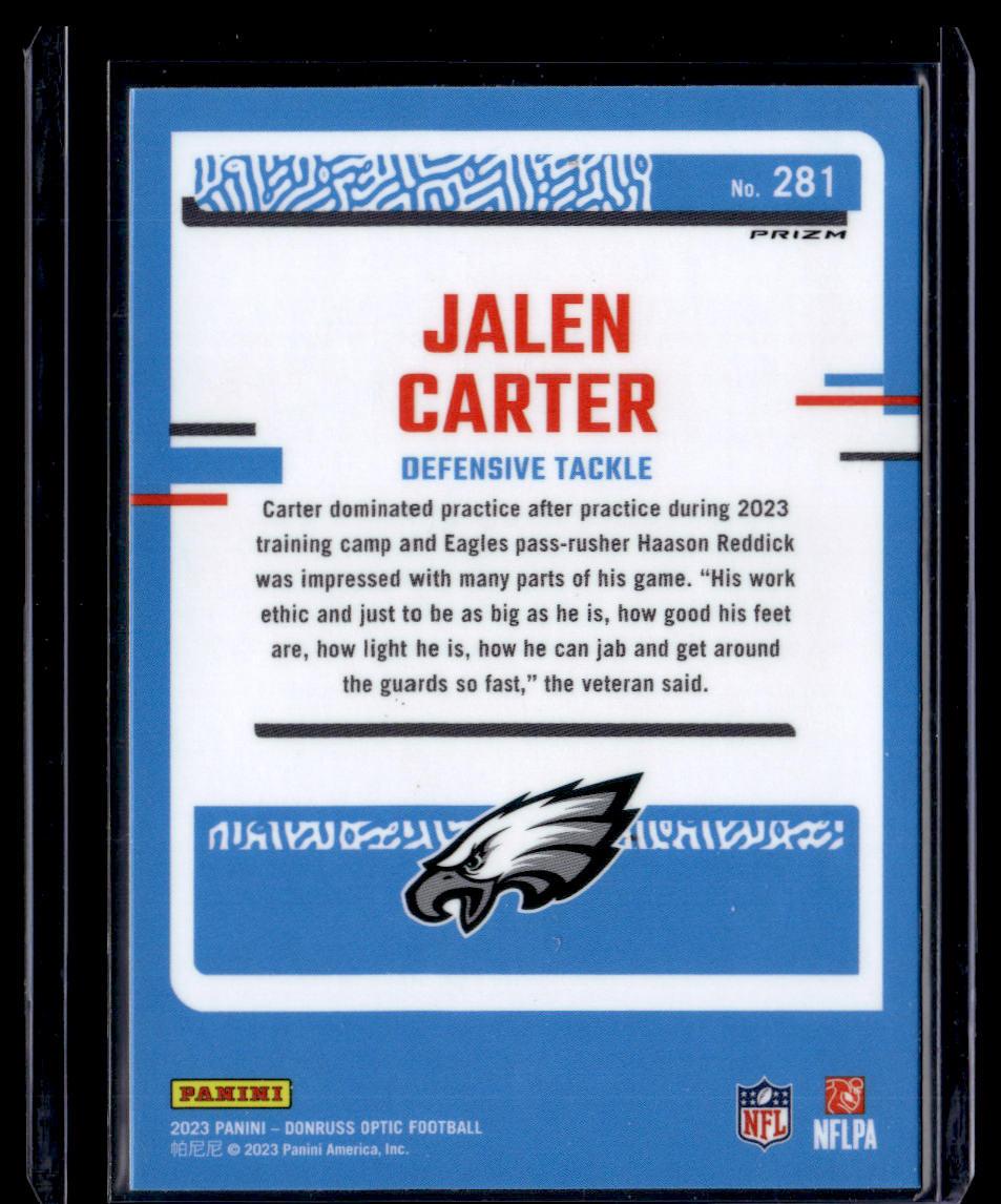 2023 Donruss Optic #281 Jalen Carter Holo  Krazy King Collectibles LLC   