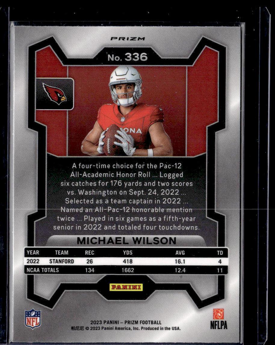 2023 Panini Prizm #336 Michael Wilson Rookie Variations Prizms Silver  Krazy King Collectibles LLC   