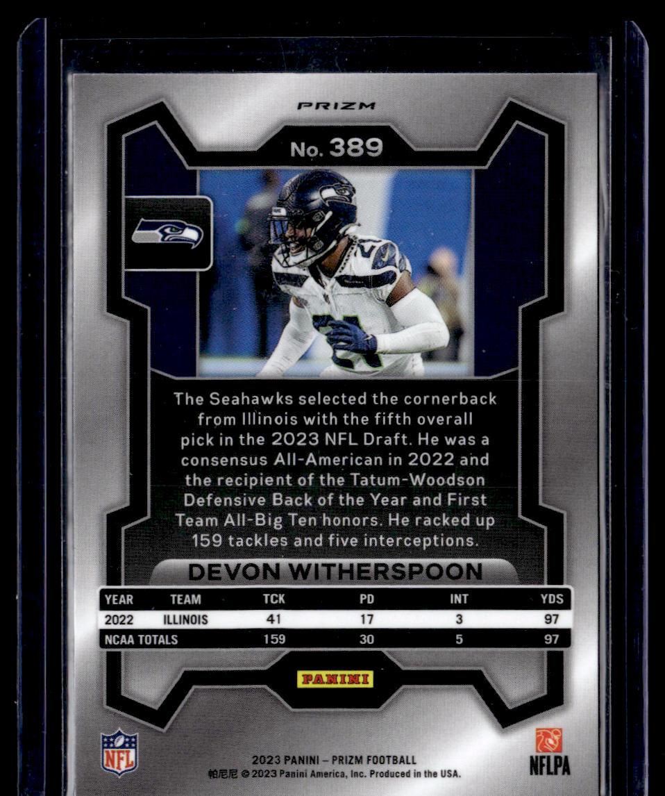 2023 Panini Prizm #389 Devon Witherspoon Silver  Krazy King Collectibles LLC   