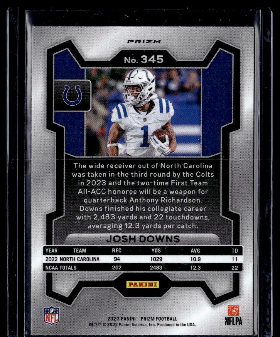 2023 Panini Prizm #345 Josh Downs Silver  Krazy King Collectibles LLC   