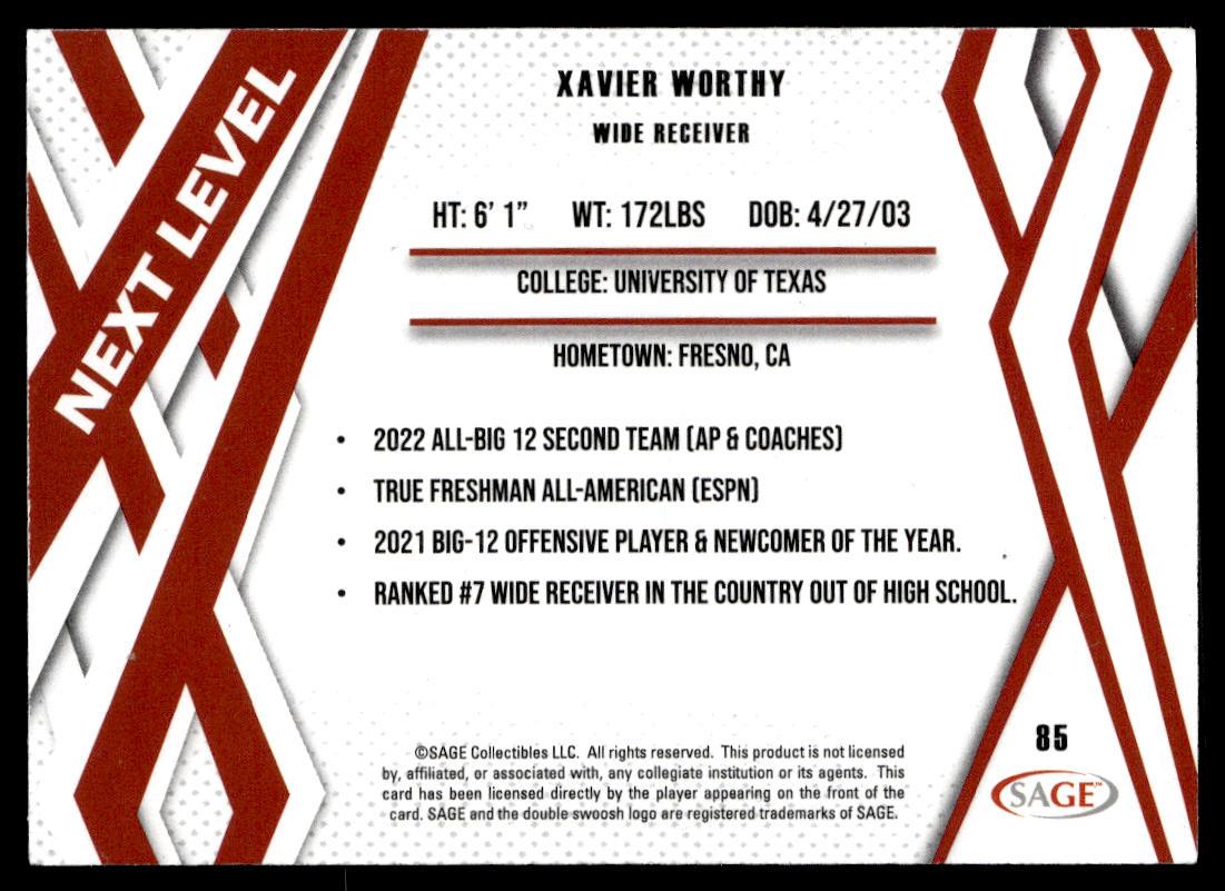 2024 SAGE HIT #85 Xavier Worthy  Krazy King Collectibles LLC   