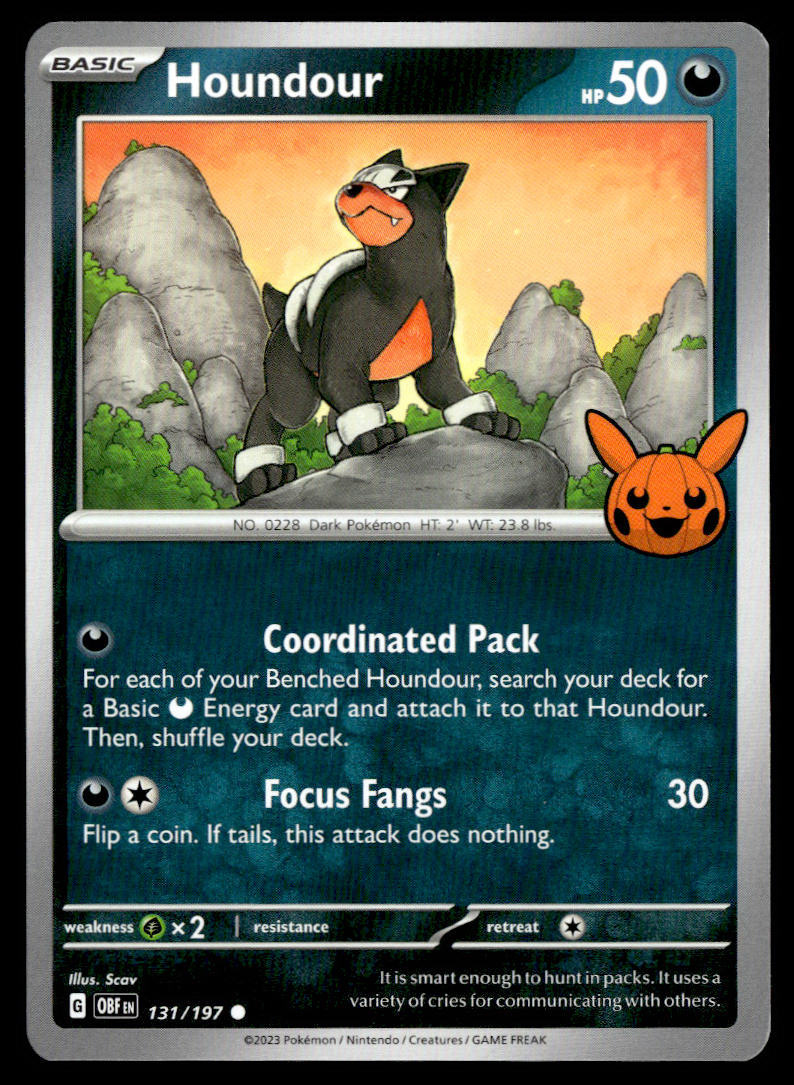 2024 Trick or Trade BOOster #131/197 Houndour  Krazy King Collectibles LLC   