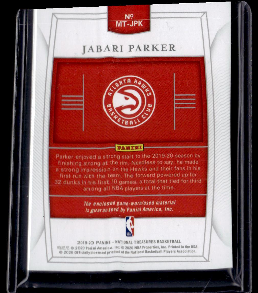 2019-20 Panini National Treasures #MT-JPK Jabari Parker Material Treasures #/99  Krazy King Collectibles LLC   