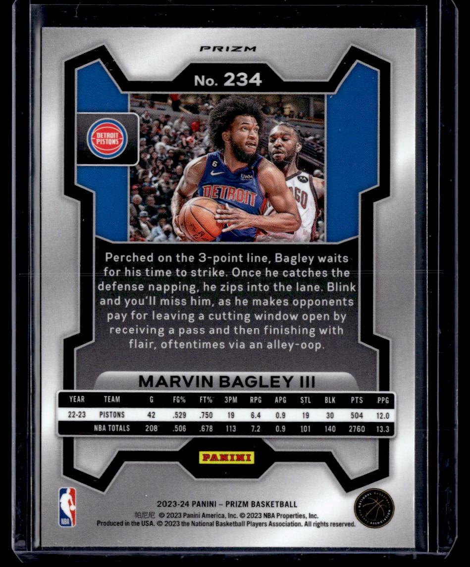 2023-24 Panini Prizm #234 Marvin Bagley III Prizms Blue Wave  Krazy King Collectibles LLC   