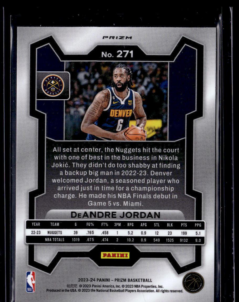 2023-24 Panini Prizm #271 DeAndre Jordan Prizms Blue Wave  Krazy King Collectibles LLC   