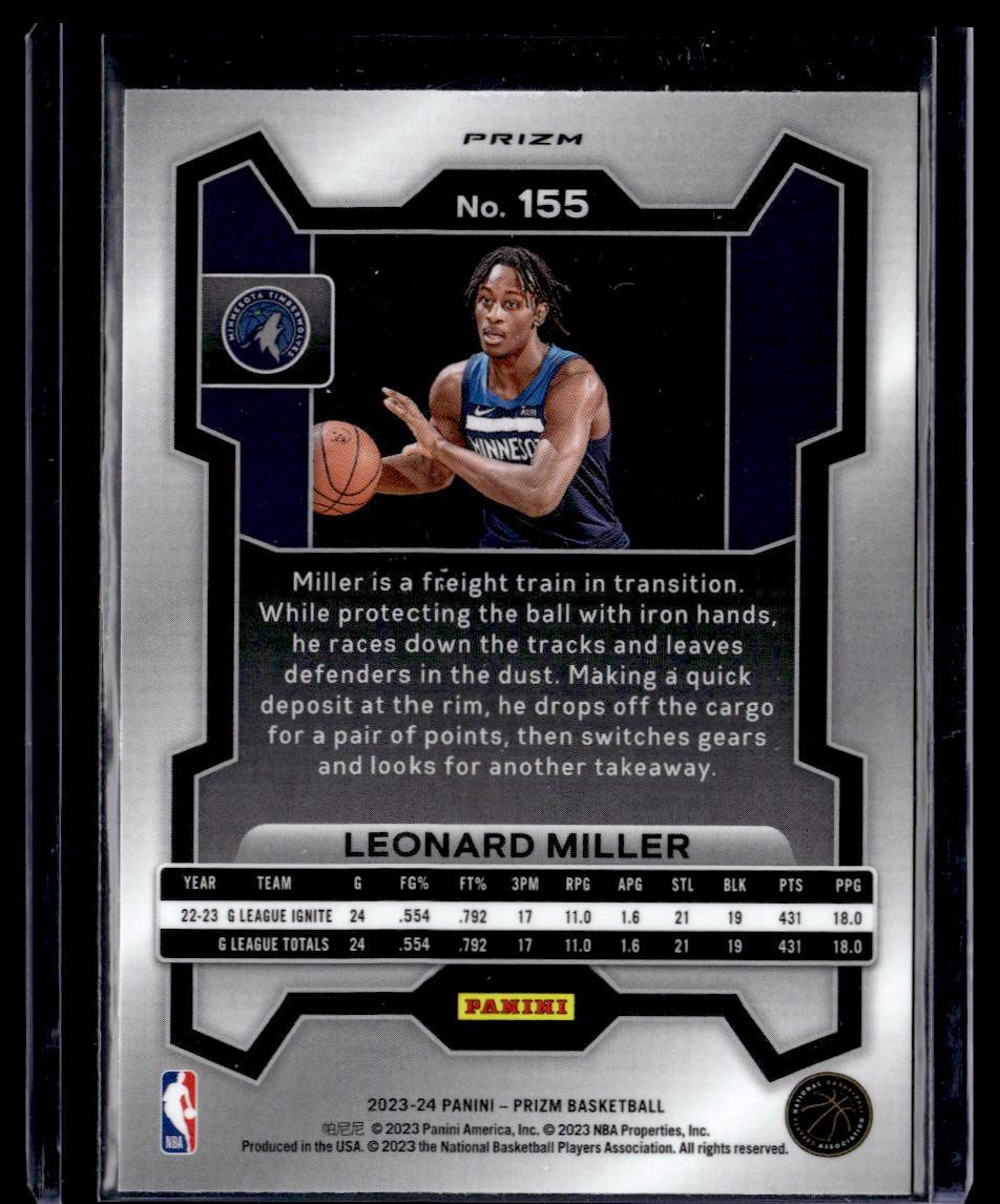 2023-24 Panini Prizm #155 Leonard Miller Prizms Fast Break  Krazy King Collectibles LLC   