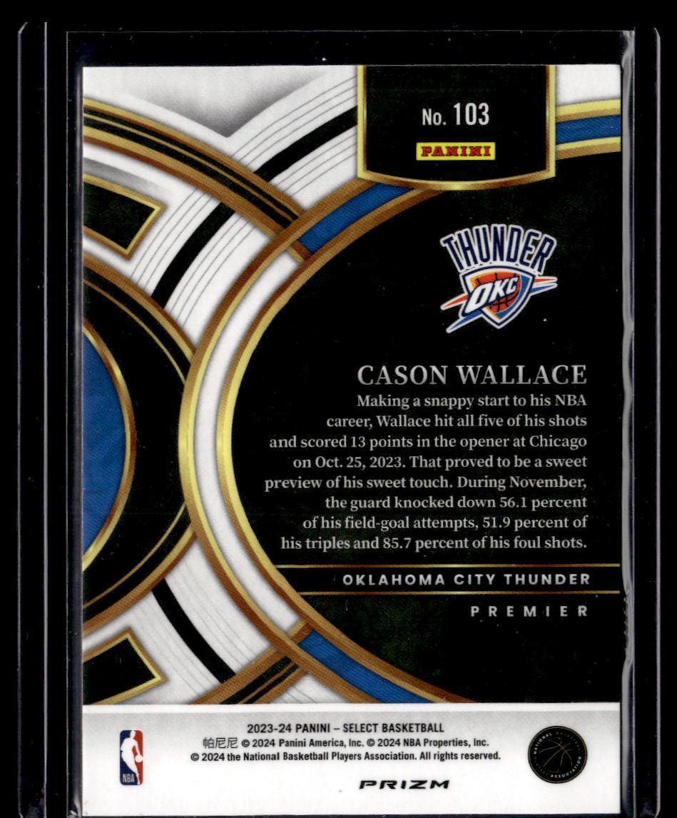 2023-24 Panini Select #103 Cason Wallace Silver Prizms  Krazy King Collectibles LLC   