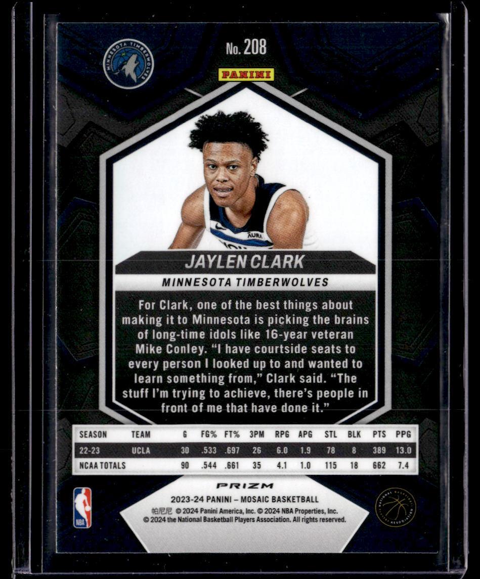 2023-24 Panini Mosaic #208 Jaylen Clark Silver Prizm  Krazy King Collectibles LLC   