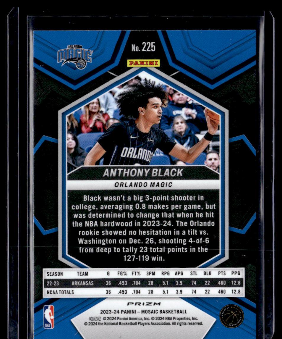 2023-24 Panini Mosaic #225 Anthony Black Silver Prizm  Krazy King Collectibles LLC   