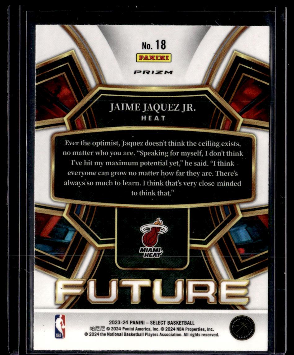 2023-24 Panini Select #18 Jaime Jaquez Jr. Select Future Silver Prizms  Krazy King Collectibles LLC   