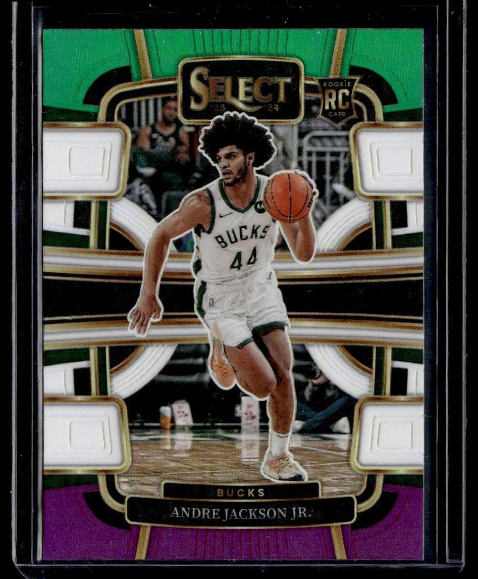 2023-24 Panini Select #98 Andre Jackson Jr. Green White Purple Prizms  Krazy King Collectibles LLC   