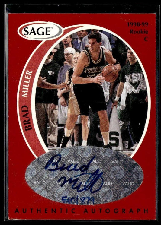 1998 SAGE #32 Brad Miller Auto /879  Krazy King Collectibles LLC   