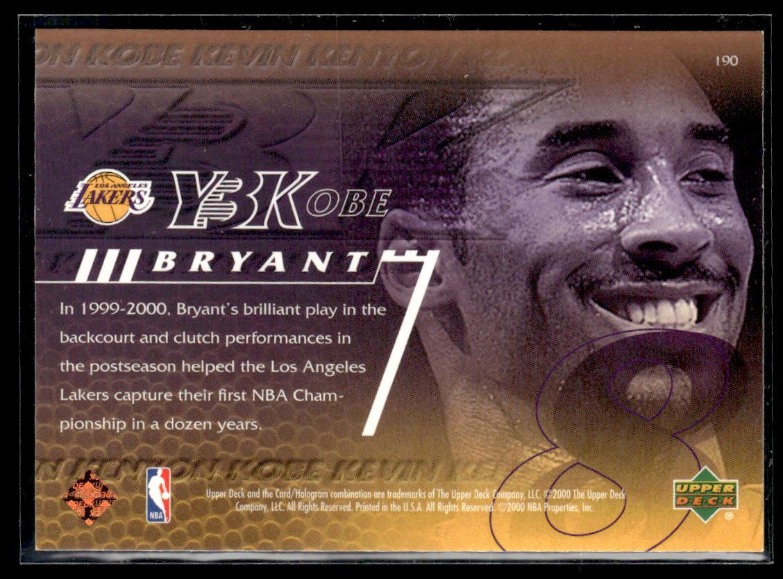 2000-01 Upper Deck #190 Kobe Bryant  Krazy King Collectibles LLC   