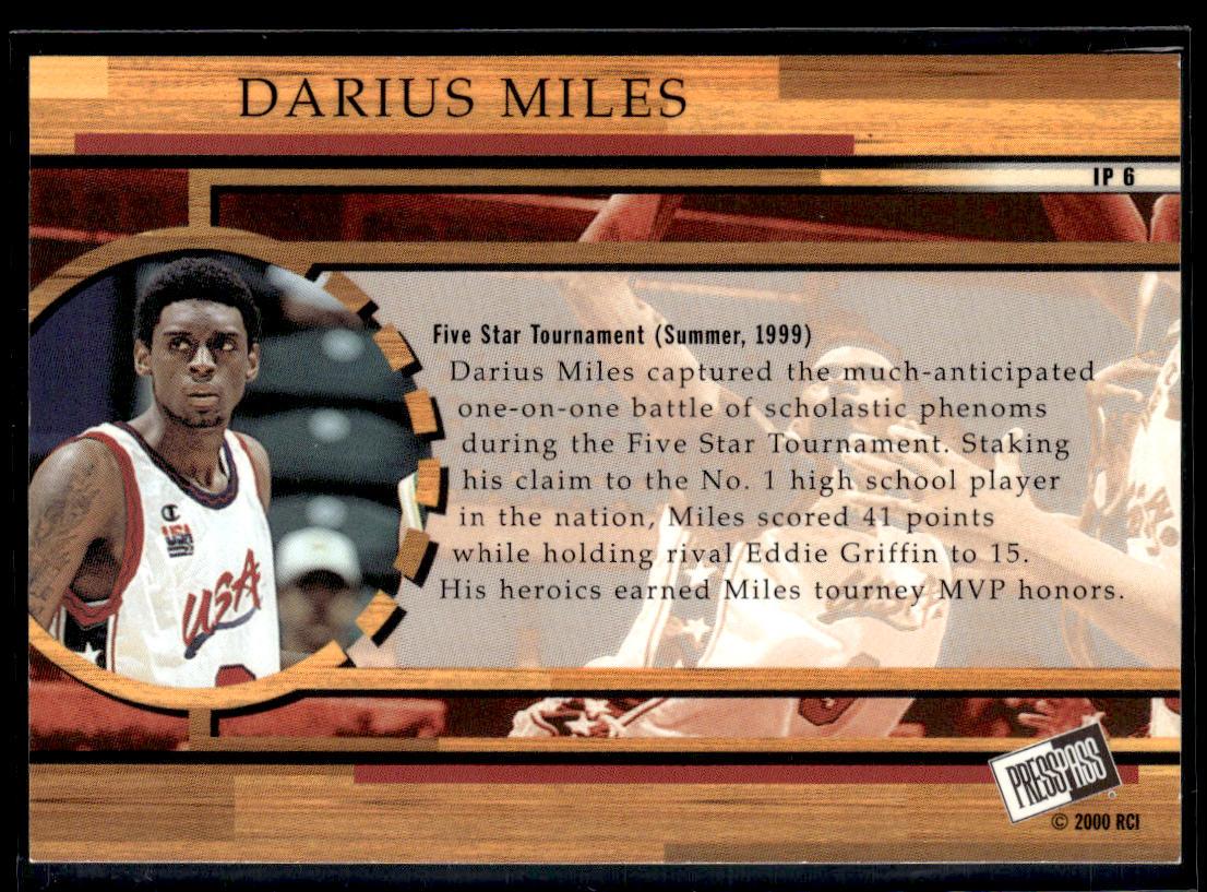 2000 Press Pass #IP6 Darius Miles In the Paint  Krazy King Collectibles LLC   