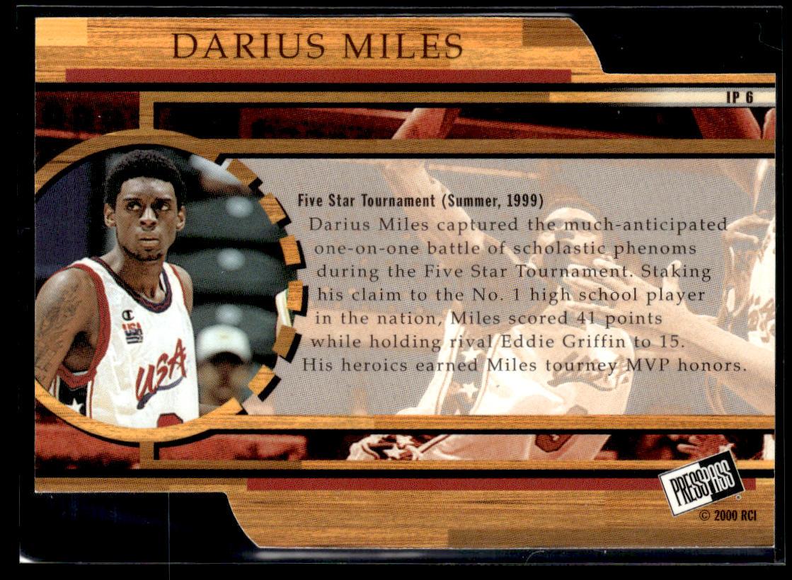 2000 Press Pass #IP6 Darius Miles In the Paint Die Cut  Krazy King Collectibles LLC   