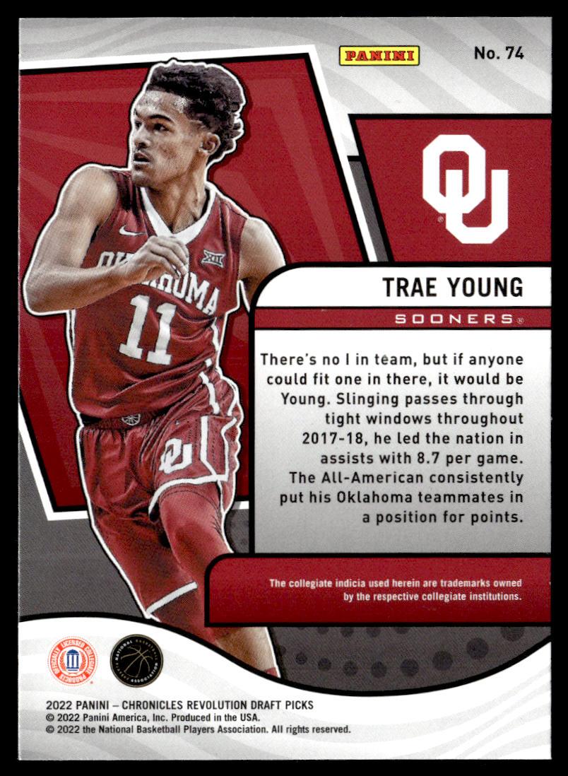 2022 Panini Chronicles Draft Picks #74 Trae Young Revolution  Krazy King Collectibles LLC   