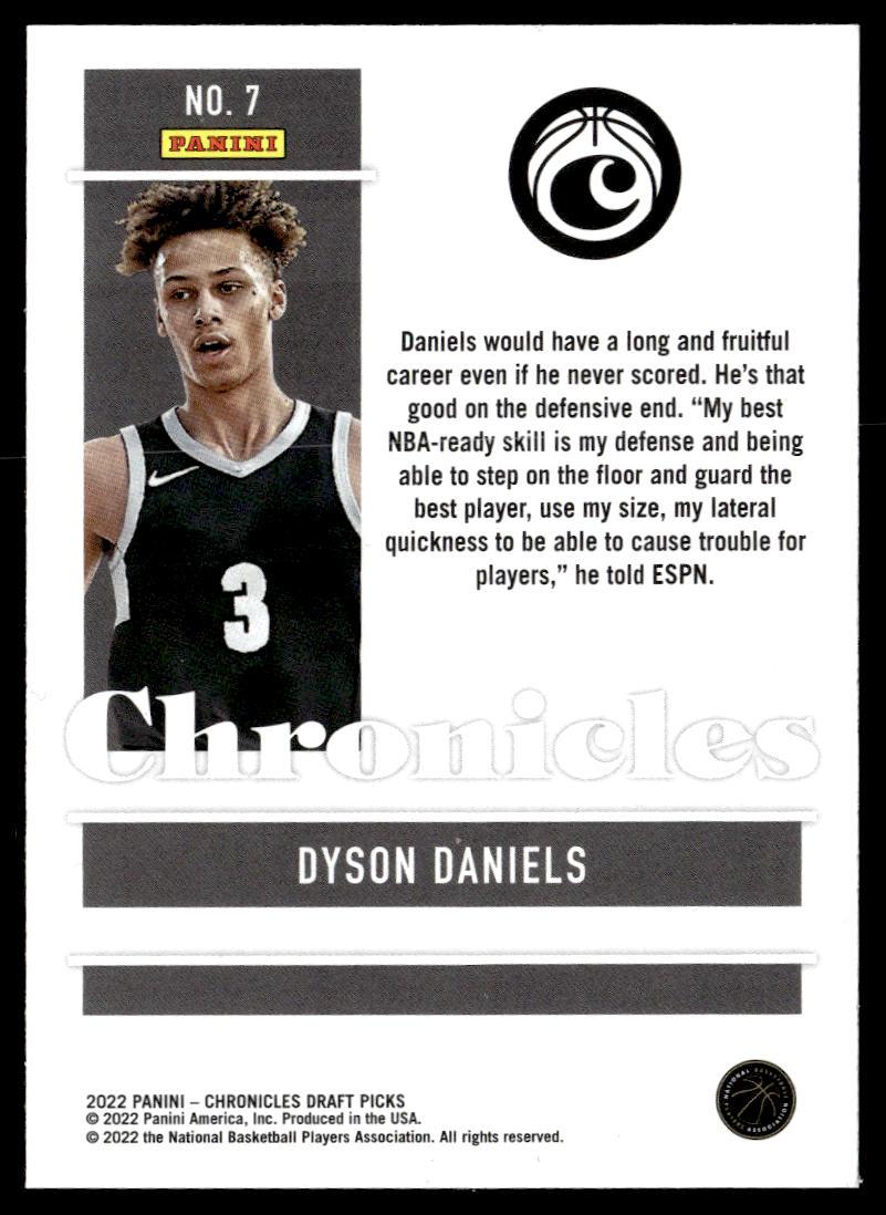 2022 Panini Chronicles Draft Picks #7 Dyson Daniels  Krazy King Collectibles LLC   