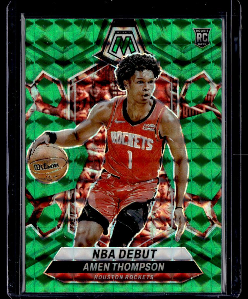 2023-24 Panini Mosaic #269 Amen Thompson NBA Debut Green Mosaic  Krazy King Collectibles LLC   