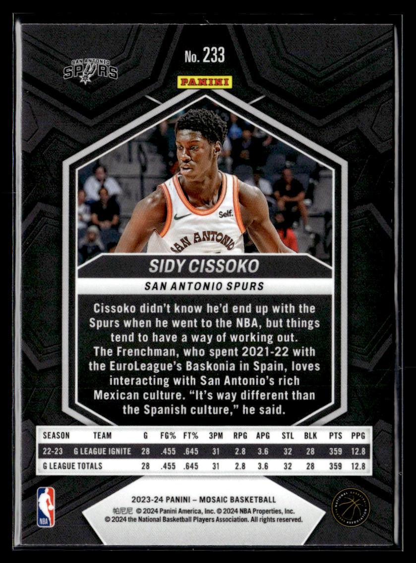 2023-24 Panini Mosaic #233 Sidy Cissoko  Krazy King Collectibles LLC   