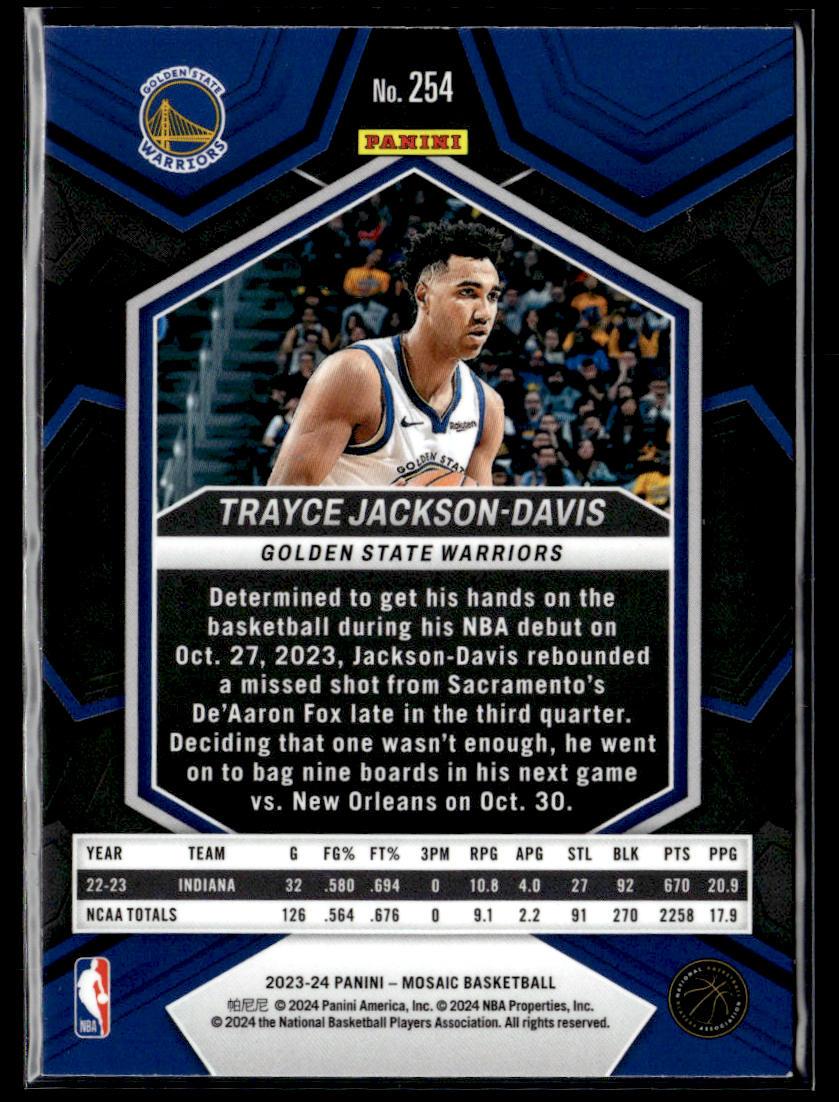 2023-24 Panini Mosaic #254 Trayce Jackson-Davis  Krazy King Collectibles LLC   