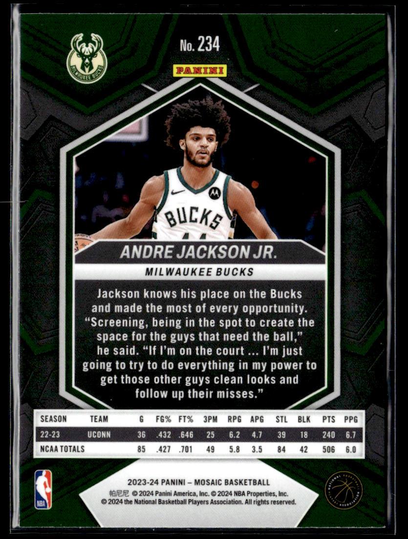 2023-24 Panini Mosaic #234 Andre Jackson Jr.  Krazy King Collectibles LLC   