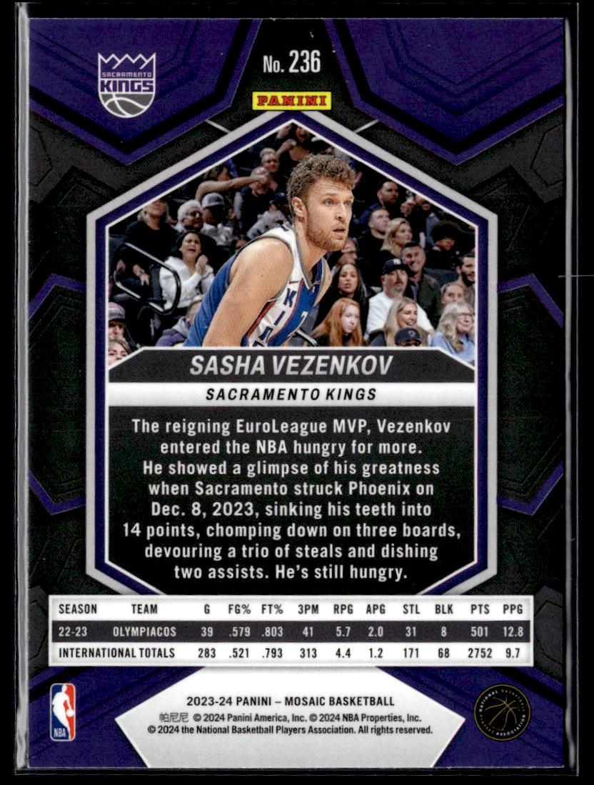 2023-24 Panini Mosaic #236 Sasha Vezenkov  Krazy King Collectibles LLC   