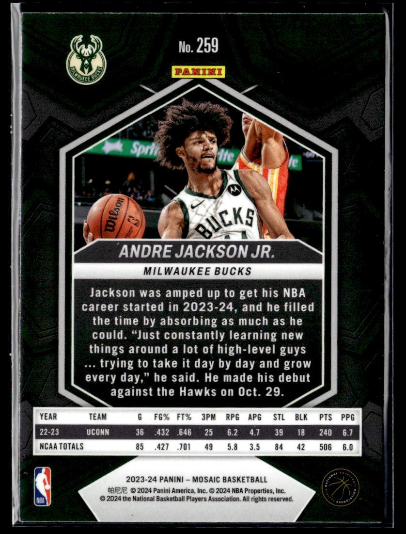 2023-24 Panini Mosaic #259 Andre Jackson Jr.  Krazy King Collectibles LLC   