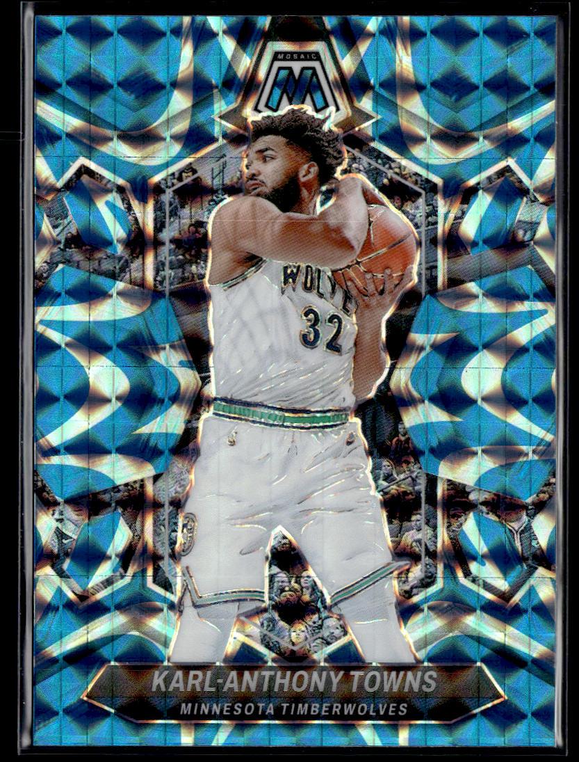 2023-24 Panini Mosaic #78 Karl-Anthony Towns Reactive Blue  Krazy King Collectibles LLC   