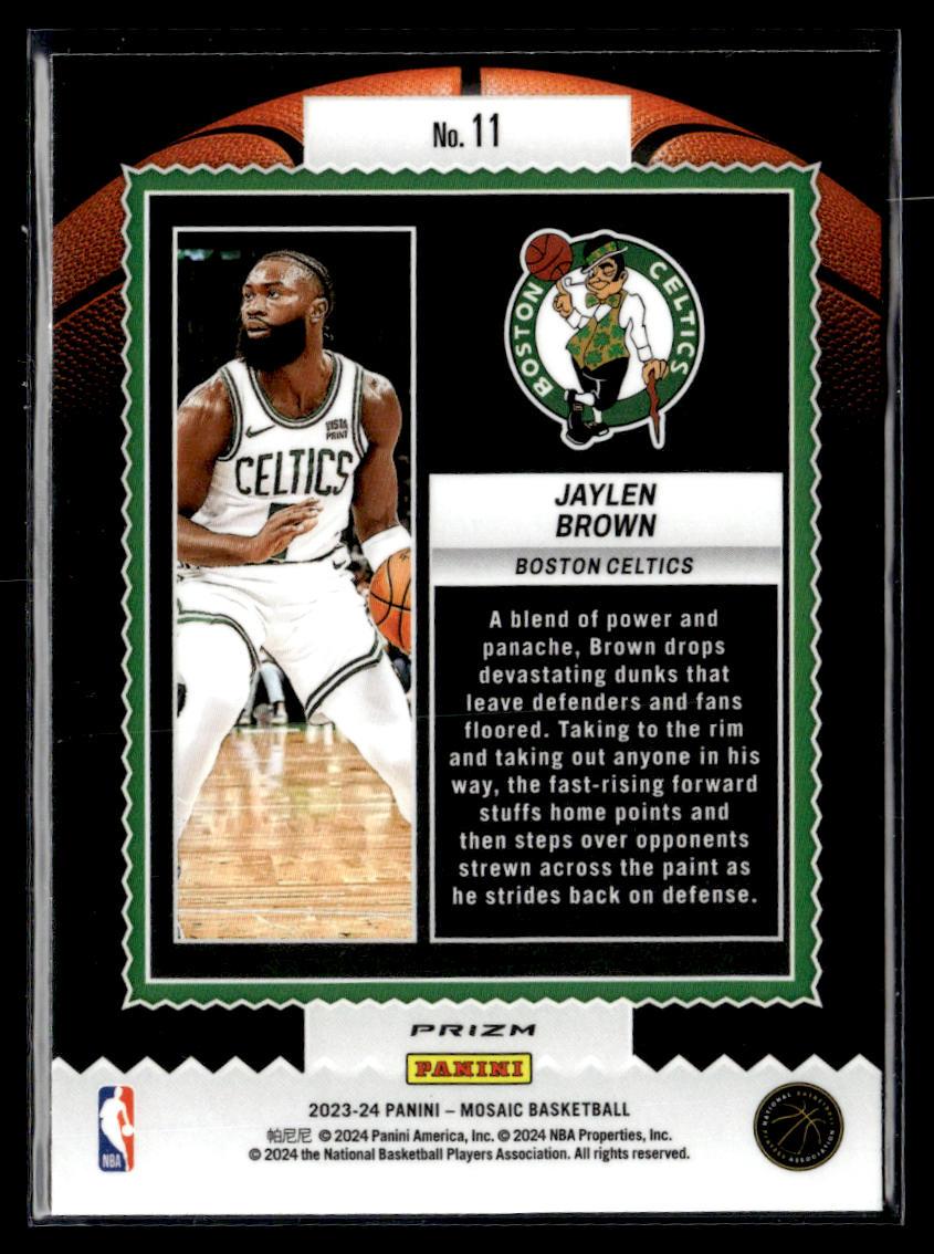 2023-24 Mosaic Jaylen Brown Jam Masters Green Mosaic  Krazy King Collectibles LLC   